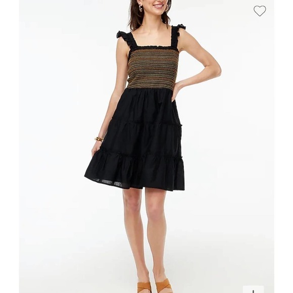 J. Crew Factory Smocked tiered mini dress Large - Picture 1 of 7